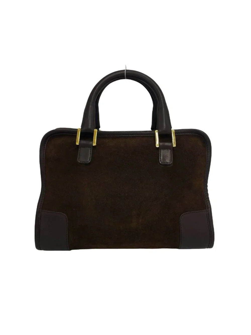 Loewe Vintage Amazona 28 Anagram Suede Leather Mini Boston Bag Brown